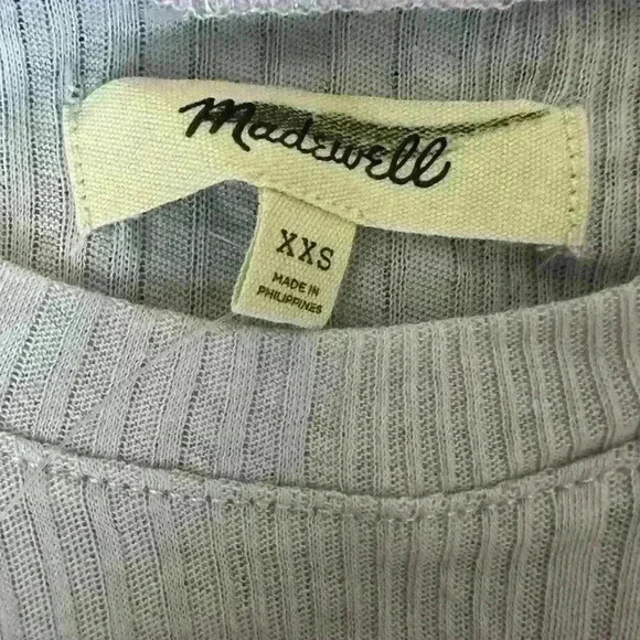 Madewell Variegated Ribbed Crewneck Long-Sleeve Tee Dusty Lavendar Size XXS - Picture 6 of 8